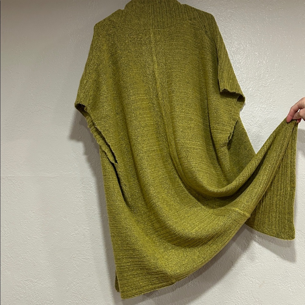 Olive Green Open Front Cardigan - Picture 4 of 4